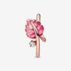 Anillo con Cristal Murano Rosa en Forma de Hoja