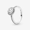 Anillo de Halo con Circonita Redonda