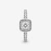 Anillo de Halo con Circonita Cuadrada