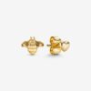 Pendientes de Abeja y Corazón Dorados