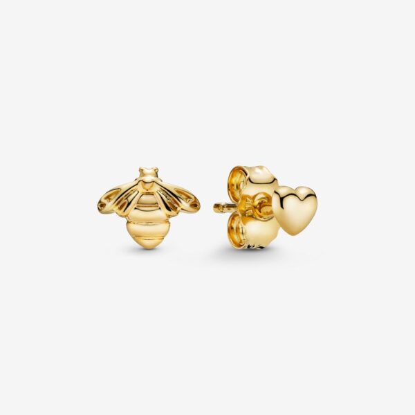 Pendientes de Abeja y Corazón Dorados