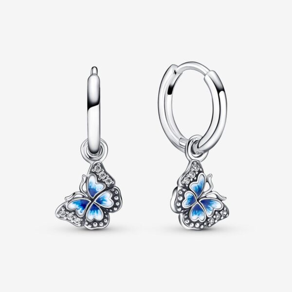 Pendientes Aros Mariposa Azul