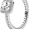 Anillo de Halo con Circonita Cuadrada