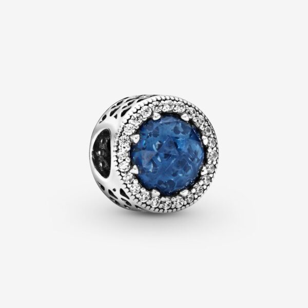 Charm Corazones Brillantes Azul Luz de Luna