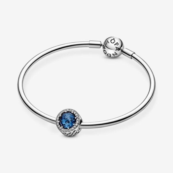 Charm Corazones Brillantes Azul Luz de Luna