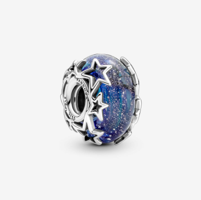 Charm de Cristal de Murano Galaxia y Estrellas